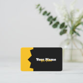 Professioneel modern zwart geel ontwerp visitekaartje (Staand voorkant)