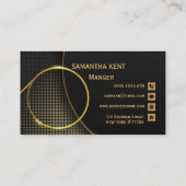 Professioneel Modern zwart & Goud Visitekaartje (Achterkant)