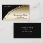 Professioneel, modern zwart goud visitekaartje (Voorkant / Achterkant)