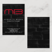 Professioneel modern zwart grijs monogram visitekaartje (Voorkant / Achterkant)