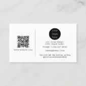 Professioneel Modern Zwart Minimalistisch QR Code Visitekaartje (Achterkant)