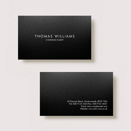 Professioneel, modern, zwart plaatstaal visitekaartje