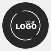 Professioneel, modern, zwart-wit Logo Ronde Sticker (Voorkant)