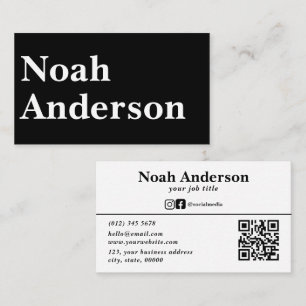 Professioneel moderne aangepaste QR-code Visitekaartje