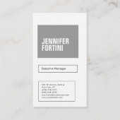 Professioneel, moedig, modern, grijs wit visitekaartje (Voorkant)