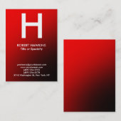 Professioneel mollig rood wit modern monogram visitekaartje (Voorkant / Achterkant)