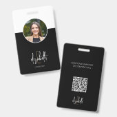 Professioneel Monogram Bedrijf Kantoor ID Badge (Voor- en achterkant)