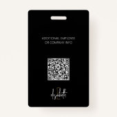 Professioneel Monogram Bedrijf Kantoor ID Badge (Achterkant)