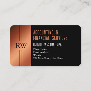 Professioneel Monogram Belastingconsulent Accounta Visitekaartje