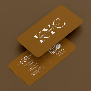 Professioneel Monogram Chocolade Bruin Modern Visitekaartje
