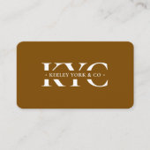 Professioneel Monogram Chocolade Bruin Modern Visitekaartje (Voorkant)