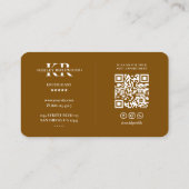 Professioneel Monogram Chocolade Bruin Modern Visitekaartje (Achterkant)