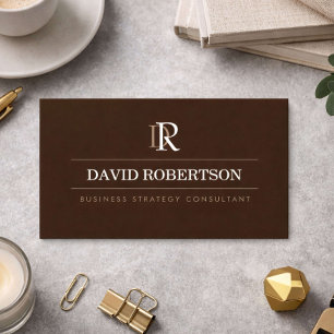 Professioneel Monogram Consultant Brown Visitekaartje