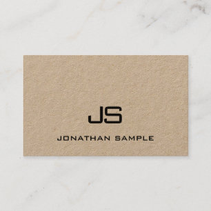 Professioneel Monogram Elegant Kraftpapier Sjabloo Visitekaartje