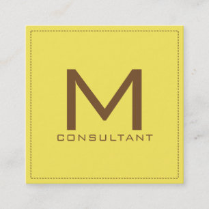 Professioneel monogram Elegant Modern Corn Vierkante Visitekaartje
