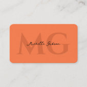 Professioneel Monogram Elegante Koraal Initialen Visitekaartje (Voorkant)