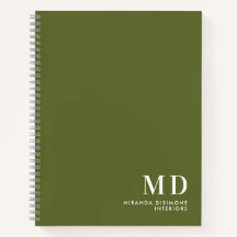 Professioneel Monogram Initiaal Olijfgroen