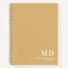 Professioneel monogram Initialen beige Notitieboek