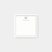Professioneel Monogram Klassiek Zwart Wit Post-it® Notes (Voorkant)