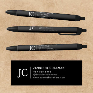 Professioneel Monogram Minimaal Logo Promotioneel Zwarte Inkt Pen