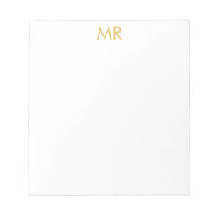 Professioneel Monogram Minimalistisch Eenvoudig Na Notitieblok