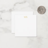 Professioneel Monogram Minimalistisch Gewone Naam Notitiekaartje (Voorkant / Achterkant in situ)