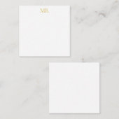 Professioneel Monogram Minimalistisch Gewone Naam Notitiekaartje (Voorkant / Achterkant)