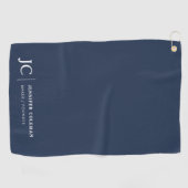 Professioneel Monogram Minimalistische Logo Navy B Golfhanddoek (Horizontaal)