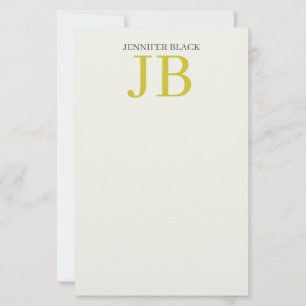 Professioneel Monogram Pastelkleur Modern Eenvoudi Briefpapier