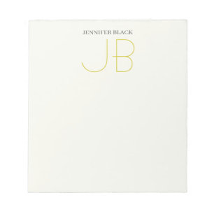 Professioneel Monogram Pastelkleur Modern Eenvoudi Notitieblok