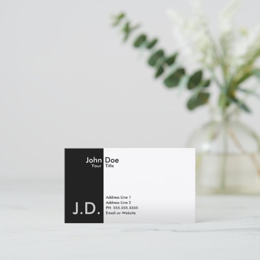 Professioneel monogram visitekaartje (Staand voorkant)