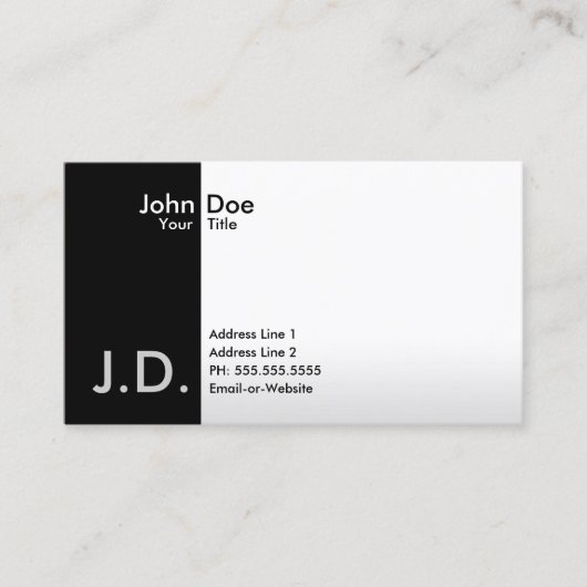 Professioneel monogram visitekaartje (Voorkant)