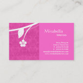 Professioneel monogram Visitekaartje Floral Pink (Achterkant)