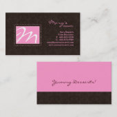 Professioneel monogram Visitekaartje Roze bruin (Voorkant / Achterkant)