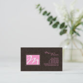 Professioneel monogram Visitekaartje Roze bruin (Staand voorkant)