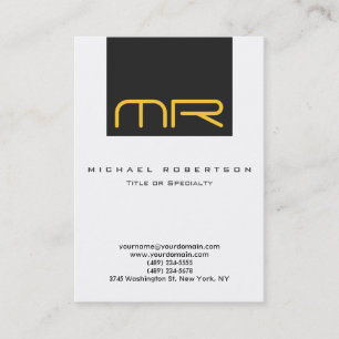 Professioneel Monogram Wit Grijs Visitekaartje