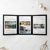Professioneel Monogram Zwart Brochure Drieluik Kaart (Binnen)