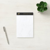 Professioneel Monogram Zwart Goud Marmer Elegant Post-it® Notes (Kantoor)
