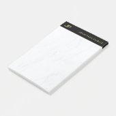 Professioneel Monogram Zwart Goud Marmer Elegant Post-it® Notes (Schuin)