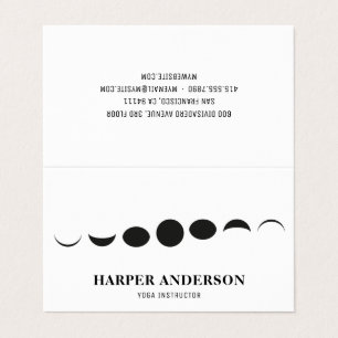 Professioneel Monogram Zwart Maan Logo Visitekaartjes