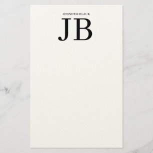 Professioneel Monogram Zwart Wit Briefpapier