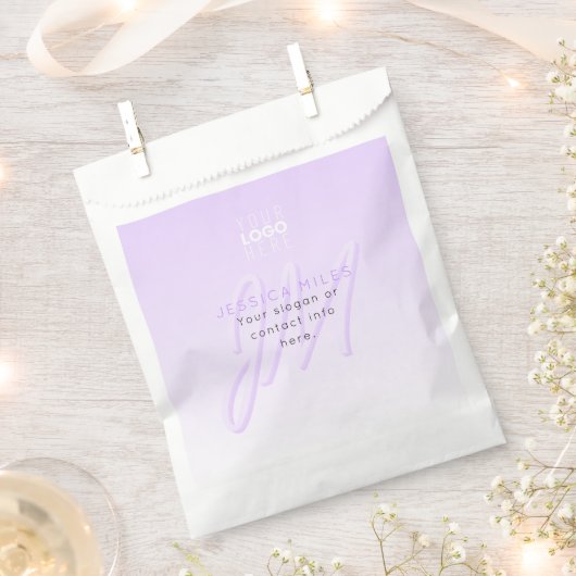 Professioneel Naam & Slogan Sjabloon | Licht Paars Bedankzakje (Geknipt)