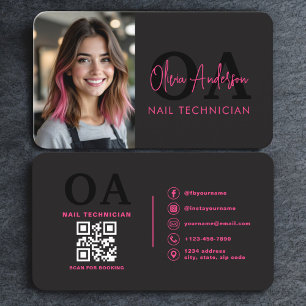 Professioneel Nagel Specialist Foto QR Code Visitekaartje