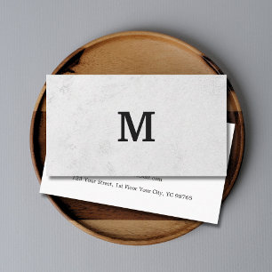 Professioneel namaaksteen zwart monogram visitekaartje