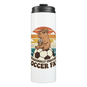 Professioneel Onaangedaan Capybara Voetbalfan Thermosbeker
