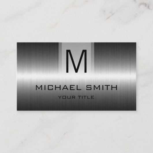 Professioneel onroestvrij staalmonogram #5 visitekaartje (Voorkant)
