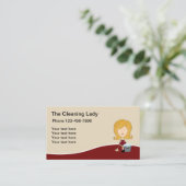 Professioneel ontwerp voor schoonmaakLady Visitekaartje (Staand voorkant)