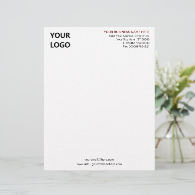 Professioneel Ontwerp Zakelijke Letterhoofd Sjablo Briefhoofd (Staand voorkant)