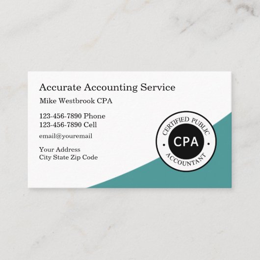 Professioneel ontworpen CPA-accountant Visitekaartje (Voorkant)