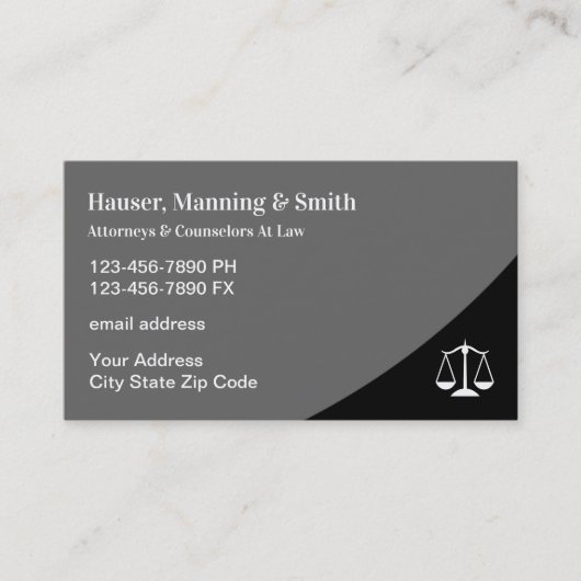 Professioneel ontworpen procureur-Visitekaartjes Visitekaartje (Voorkant)